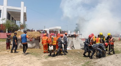 कैलालीको गोदावरीमा भूकम्पीय सुरक्षाका लागि नमुना पूर्वअभ्यास (तस्बिरहरु)