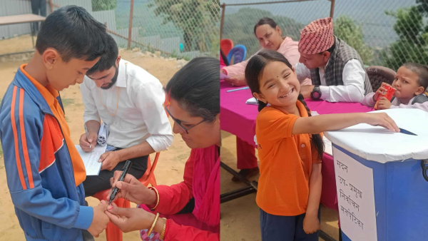 लोकतन्त्रको अभ्याससँगै नयाँ सुरुवात : आइन्स्टाइन पब्लिक स्कुलमा विद्यार्थी नेतृत्व चयन