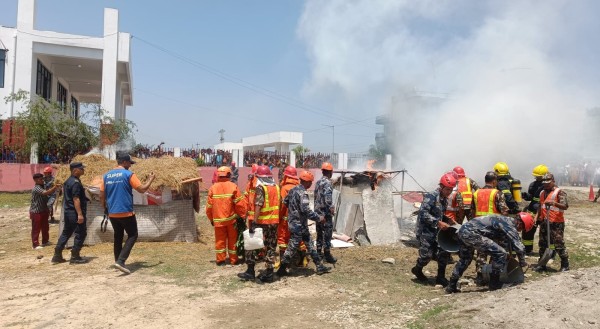 कैलालीको गोदावरीमा भूकम्पीय सुरक्षाका लागि नमुना पूर्वअभ्यास (तस्बिरहरु)